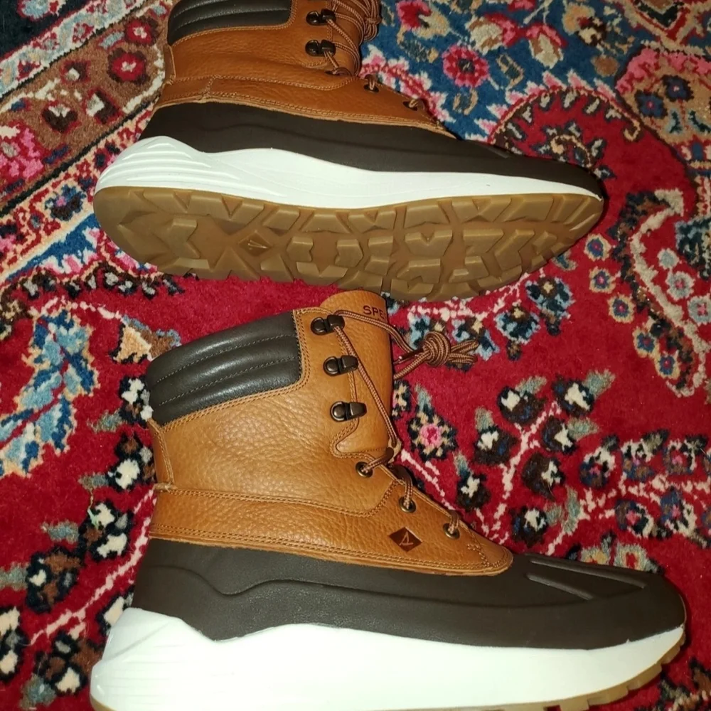 Sperry FREEROAM HI Boots Mens Sz 10 Rain Boot Brown/Tan